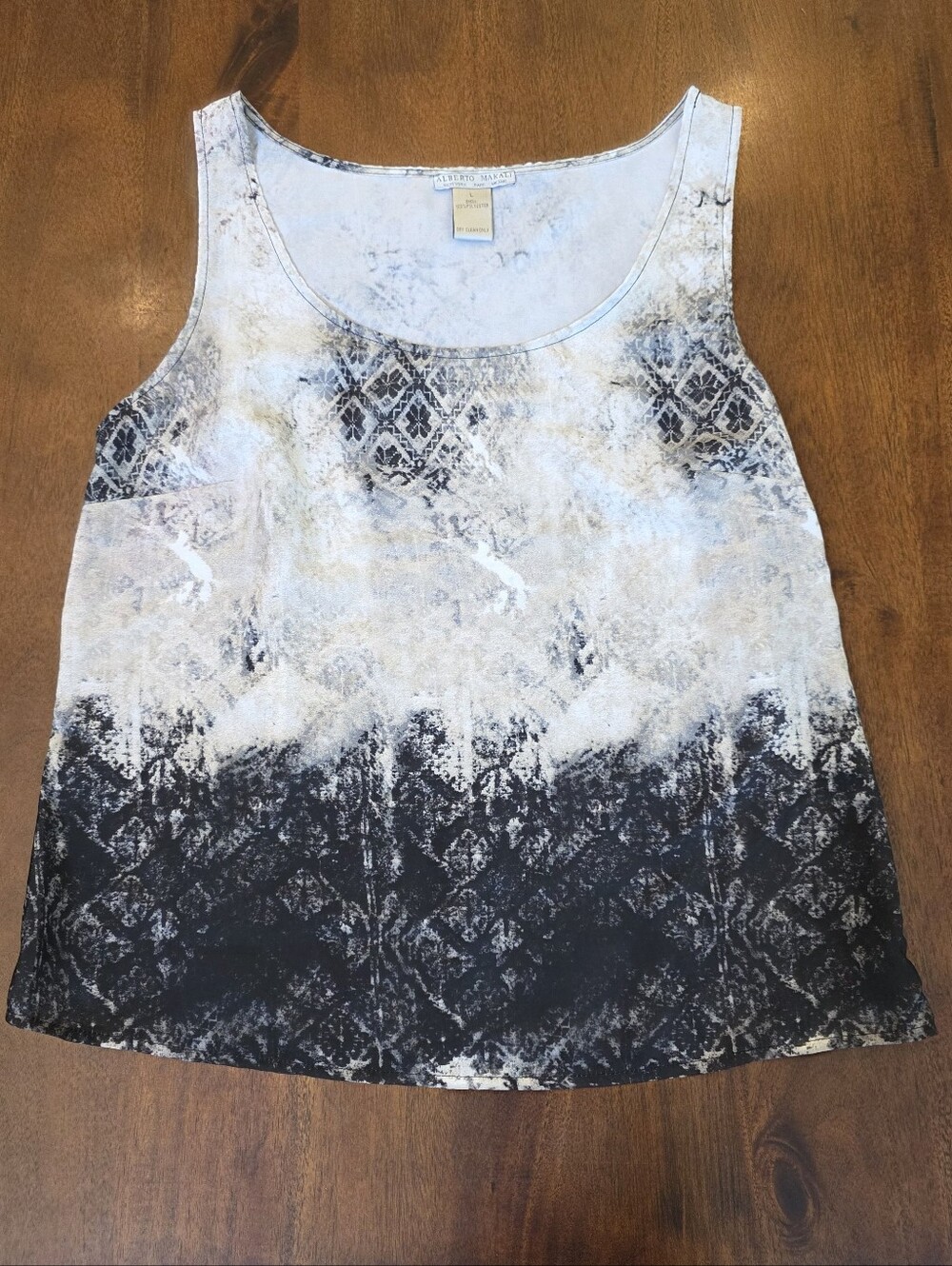 ALBERTO MAKALI Designer Abstract Geometric Tank Top Large Vintage Art-to-Wear